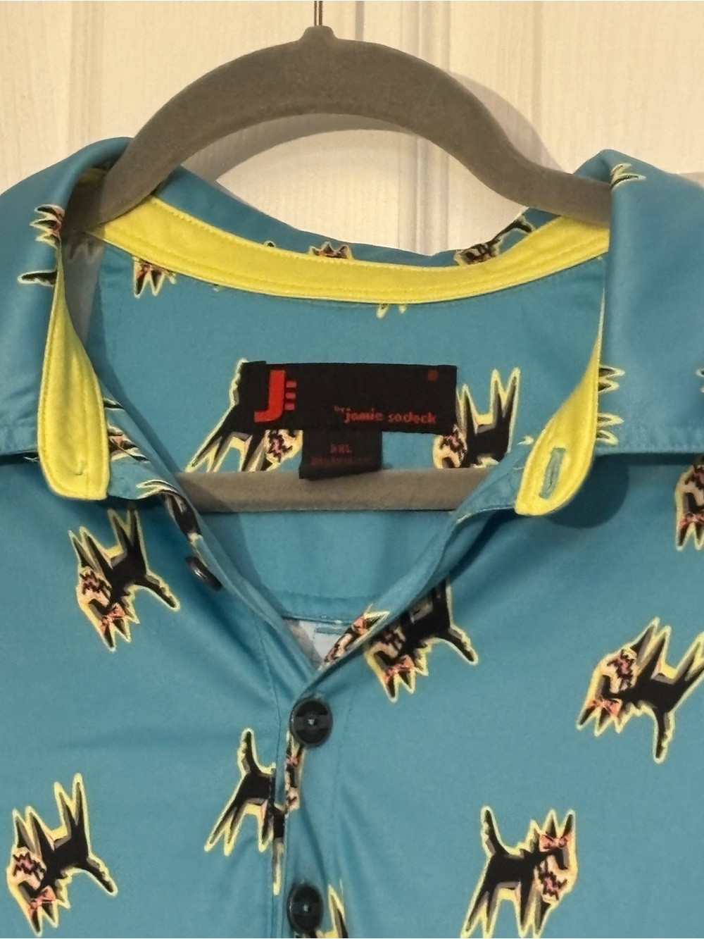 Jamie Sadock Men’s Xxl Blue Barking Dog Print Performance Golf Polo View 5